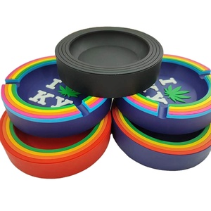 Cenicero de silicona hecho a mano al por mayor, Cenicero de silicona con logotipo personalizado, bolsillo negro redondo de silicona, cigarrillos de colores, Cenicero de oficina de hotel - Product Image 4