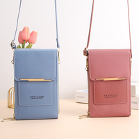 Dompet Kulit PU Gaya Korea Panjang Model Terbaru, Motif Permen, Kancing Huruf, Tas Ponsel Wanita, Dompet Resleting