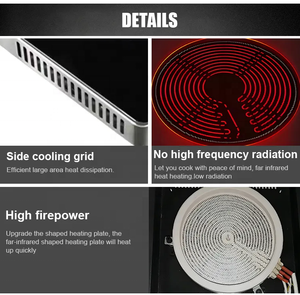 Cuisinière électrique miniature en céramique infrarouge portable à prix compétitif, double usage, 2 brûleurs, plaques <span class=keywords><strong>de</strong></span> <span class=keywords><strong>cuisson</strong></span> à induction - Product Image 6
