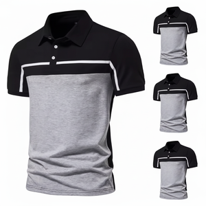 Polo de hombre de alta calidad de talla grande con logotipo personalizado al por mayor, camisetas de manga corta informales de negocios europeas y americanas - Product Image 1