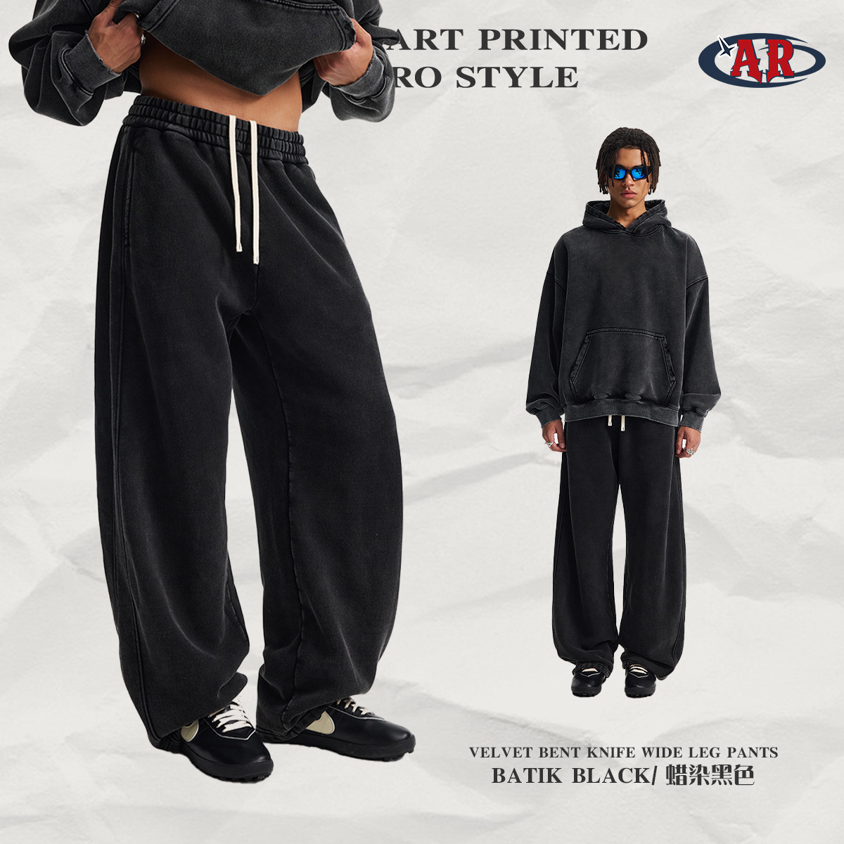 K06 trousers-batik black