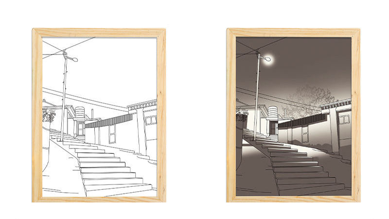 Étapes sous les lampadaires