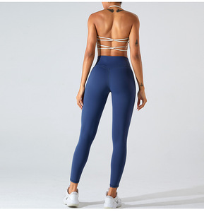 Soutien-gorge de sport pour femme à col carré et dos croisé multi-bretelles, avec coussinets amovibles, haut court de yoga, soutien-gorge de fitness à faible impact - Product Image 5