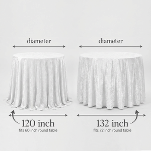 Mantel de Terciopelo Arrugado de Lujo de 220 g/m², Redondo de 132 Pulgadas, para Decoración de Bodas y Eventos - Product Image 4
