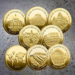 Moneda Conmemorativa de las Siete Maravillas del Mundo, Chapada en Oro, Artesanía Metálica, Venta al Por Mayor Personalizada - Product Image 2