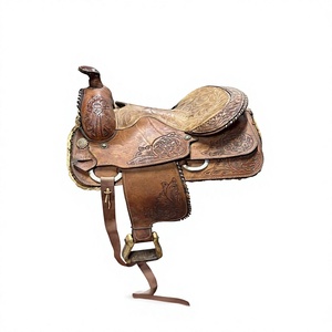Selle de cheval western en cuir BS International avec décorations florales, quincaillerie SUS304 et arceau en bois pour selle de course – Prix de gros direct - Product Image 6