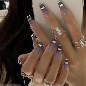 Vente en gros Style français <span class=keywords><strong>Flamme</strong></span> carré <span class=keywords><strong>faux</strong></span> ongles presse sur ABS artificiel <span class=keywords><strong>faux</strong></span> ongles conseils colle ongles conseils courts - Product Image 6