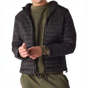 Manteau d'hiver matelassé vintage respirant décontracté pour homme, avec fermeture éclair, logo personnalisé, isolé et chaud, teinture unie, vente en gros - Product Image 2