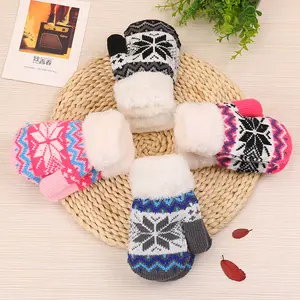 Hot bán bán buôn găng tay đan một kích thước phù hợp với tất cả các mùa đông găng tay đan bé găng tay