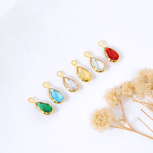 Colgantes de Cristal con Forma de Gota de Agua, Bañados en Oro, con Engaste de Diamantes de Imitación, Dijes de Joyería DIY, Unisex, para Uso Diario - Product Image 4
