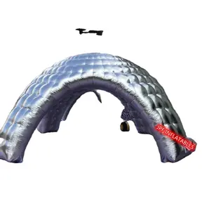 야외 이벤트 풍선 레저 거미 돔 텐트 4 문 방법, 파티를위한 풍선 실버 돔 텐트