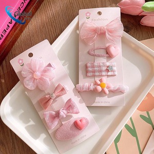 Offre Spéciale mode 4 pièces dessin animé Crochet tricoté Kawaii cheveux accessoires enfants pinces à cheveux <span class=keywords><strong>fleur</strong></span> pinces à cheveux - Product Image 2