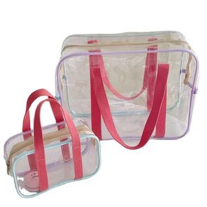 Women's Portable <b>Clear</b> PVC Storage <b>Bag</b> for Travel and Vacation <b>Toiletry</b> Wash Bathroom Makeup Organizer - Product Image 5