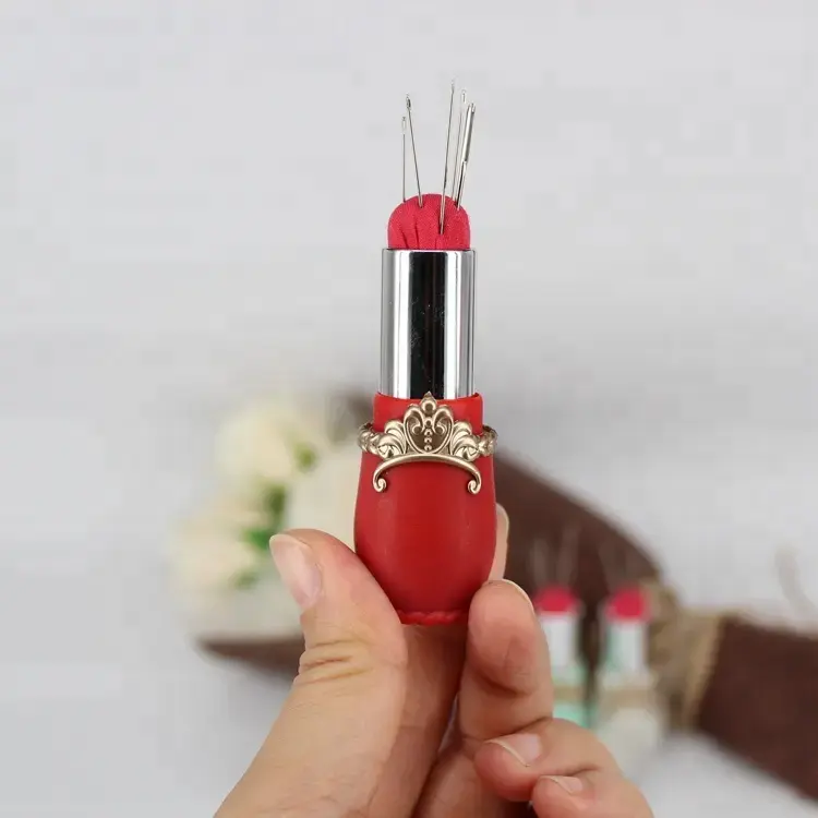 2023 new custom hot sale tomato innovative creative magnetic arm wholesale sewing wrist lipstick pin cushion for sale