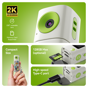 กล้องพวงกุญแจรูปลิปสติกน่ารัก ความละเอียด 2K HD สำหรับวัยรุ่น กล้องมินิรูปลิปสติกสีสันสดใสยอดนิยม มุมกว้าง 180 องศา - Product Image 3