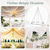Kit de quincaillerie de luxe pour suspension de rideaux et décors de plafond, cercle métallique argenté de 24 pouces, pour mariages et fêtes