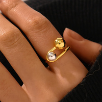 Bague boule en acier inoxydable à la mode pour les femmes en gros étanche accessoires féminins sur la main mode dames bijoux cadeaux