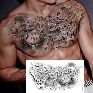 Commercio all'ingrosso della fabbrica Tatuaggio temporaneo forniture Sexy simulazione drago e farfalla adesivi clavicola per la spalla e il braccio tatuaggi - Product Image 2