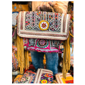 Sac à main à pochettes en cuir véritable pour femmes, Banjara, pochette de luxe - Product Image 2