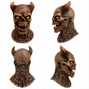 Masque de crâne de démon réaliste en latex, drôle, effrayant, <span class=keywords><strong>accessoire</strong></span> de costume d'Halloween, <span class=keywords><strong>accessoire</strong></span> de fête cosplay pour adulte, accessoires écologiques - Product Image 4