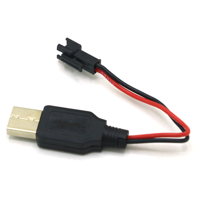Cargador USB Para Batería Litio 3.7V Con Conector JST – Cable De Carga Inteligente De 500mA Con Indicador LED, Protección Contra Sobrecarga (Longitud 63cm, Color Negro)