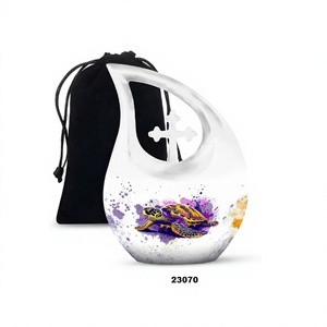 Vente chaude goutte de larme de tortue blanche avec urne adulte de crémation croisée pour cendres humaines avec sac de velours gratuit - Product Image 1