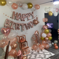 Ballons Confettis Or Rose, 50 Packs, 10 Pouces, Ballons Métalliques Chrome Or pour Fête, avec Ruban, pour Filles, Mariage, Anniversaire, Mariage Nuptial