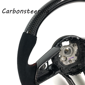 Volant en fibre de carbone véritable de qualité supérieure pour <span class=keywords><strong>Audi</strong></span> R8 V8 <span class=keywords><strong>V10</strong></span> 42 4S, personnalisation sportive en forme de D, amélioration des performances intérieures - Product Image 4