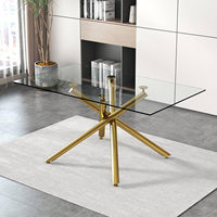 Ensemble de table à manger en marbre pour 6 tables avec dessus en marbre et 6 chaises en cuir pour la cuisine et la salle à manger
