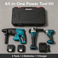 Kit combiné d'outils électriques sans fil : Perceuse à percussion sans balais, Clé à chocs, Meuleuse d'angle, Ensemble d'outils électriques au lithium