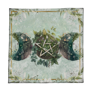Nappe de Tarot 75/50cm, Tapis d'Altar Phases de Lune, <span class=keywords><strong>Fleurs</strong></span>, Animaux, Horloge Pagan, Astrologie, Divinations au Pendule, Tapis de Cartes <span class=keywords><strong>Oracle</strong></span> - Product Image 6