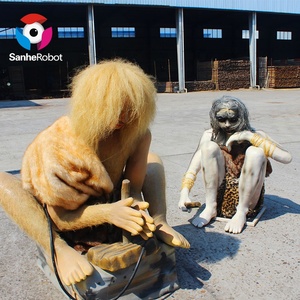 Simulasi tinggi luar ruangan Model manusia Neanderthal primitif animatronik Halloween ukuran hidup animatronik untuk taman - Product Image 6