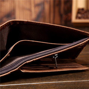 Portefeuille <span class=keywords><strong>Homme</strong></span> Rétro Multifonctionnel en Cuir Véritable Huilé avec Logo Personnalisé, Porte-Cartes Horizontal en Cuir Véritable, Meilleure Vente - Product Image 4