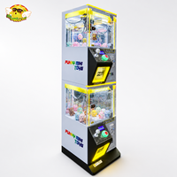 Mini-grue à deux joueurs avec armoires empilables pour jouets et porte-clés de 3 à 5 pouces - Attrapeur de prix compact pour borne d'arcade