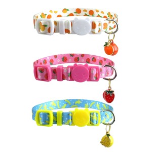 Collares para Gatos con Lindo Estampado de Frutas, Diseño de Hebilla Ajustable con Campana, para Gatos Pequeños, Estilo para Todas las Estaciones - Product Image 1