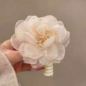 Ye Lan Phone Line Hairband Headrope Female <b>Bubble</b> Braid Braiding Ponytail Hair Ornament Flower Elastic Tie <b>Wedding</b> 10cm - Product Image 2