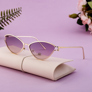 Gafas de sol de ojo de gato a la moda para mujer, montura metálica, protección UV400, gafas de sol para exteriores, estilo urbano, venta al por mayor transfronteriza - Product Image 3