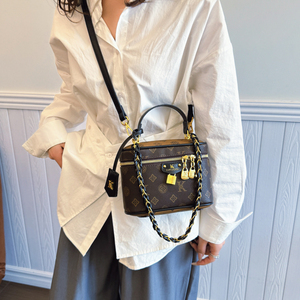 Cao cấp của phụ nữ thời trang mô hình hình học treo túi xách Polyester Bền lót với dây kéo đóng cửa và hai dây đai - Product Image 5