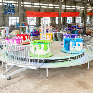 Atracción Portátil de Tazas Giratorias para Parque de Atracciones con Remolque - Product Image 1