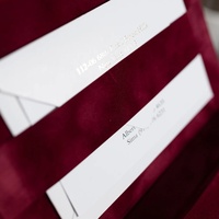 Invitation de mariage de luxe en velours rouge, cartes d'invitation en acrylique dans une boîte avec impression dorée, boîte en daim sur mesure