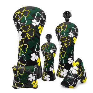 Factory OEM Golf Club <b>Covers</b> Magnetic Closure Square <b>Putter</b> <b>Mallet</b>/Blade <b>Putter</b>/Wood Embroidery Lucky Clover Golf Headcover - Product Image 2