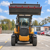 Loader Backhoe 1 Ton 2 Ton 75KW Mesin Terkenal Langsung dari Pabrik, Bucket 1 Cbm, Wheel Loader 4x4, Backhoe 0.3 Cbm untuk Dijual