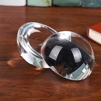 Hémisphère Quartz K9 cristal presse-papiers Globe sphère dôme loupes cristal hémisphère verre demi-boule presse-papiers