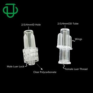 Clear PC 2mm 3mm 4mmOD Winged Male Female Luer Lock Tube Connector Luer Lock Fitting - Product Image 3
