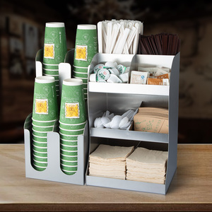 Organizador Multifuncional y Estante <span class=keywords><strong>de</strong></span> Almacenamiento para Pajitas y Servilletas, Almacenamiento <span class=keywords><strong>de</strong></span> Condimentos <span class=keywords><strong>de</strong></span> Café en Acrílico - Product Image 4
