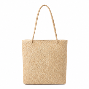 Eco-friendly Durable <b>Straw</b> Woven Tote <b>Bag</b> Solid Color Bohemian Style Open Top Summer Beach Women's Handbag - Product Image 5