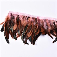Franges de plumes de coq de 6 à 8 pouces, teintes en gros, de différentes couleurs, pour carnaval, garniture de plumes de poulet