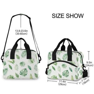 Botanical Leaf Lunch Bag for Women - 10L <b>Large</b> Insulated Cooler Tote with Adjustable Shoulder Strap, Tropical <b>Plant</b> Print Lunchb - Product Image 3