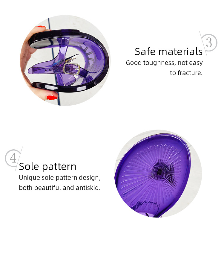 Fashion Transparent Waterproof PVC Jelly Sandals Candy-Colored Leisure Beach Sandals Women