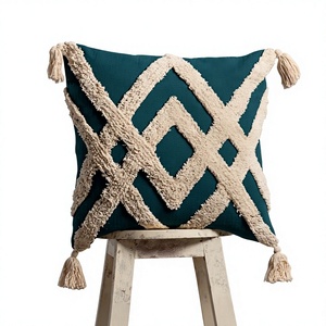 Funda de Almohada de Lujo Boho 2025, Personalizada, de Algodón Tufted, No Tóxica, Removible y Lavable, Decoración para Sala de Estar, Diseño Personalizado INDIO - Product Image 1